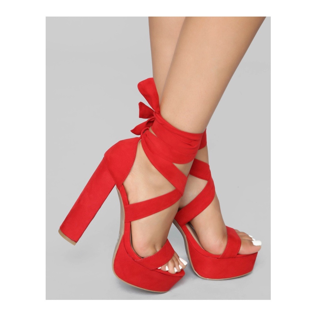 Fashion Nova Red Platform Heels